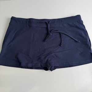 Edikted navy blue mini skort drawstring cotton Large NEW